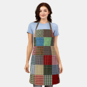 Rustieke Tartan Patchwork Schort (Gedragen)