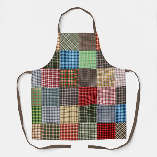 Rustieke Tartan Patchwork Schort (Voorkant)