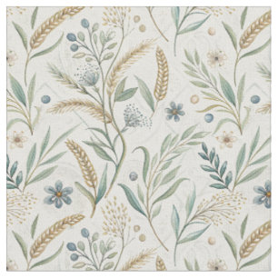 Rustieke Tarwe & Wilde Bloem Botanische Bloempatro Stof