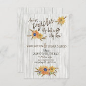 Rustieke Tarwe Zonnebloem Huwelijksuitnodiging Bedankkaart (Voorkant / Achterkant)