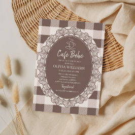 Rustieke Taupe Café Bebe Baby Shower Kantwerk Kade Kaart