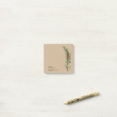 Rustieke taxusboom tak post-it® notes (Op bureau)
