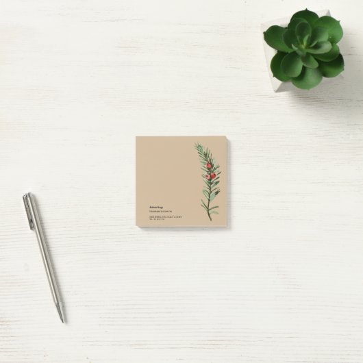 Rustieke taxusboom tak post-it® notes (Kantoor)