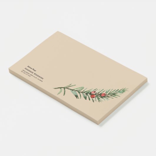 Rustieke taxusboom tak post-it® notes (Schuin)