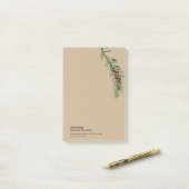 Rustieke taxusboom tak post-it® notes (Op bureau)