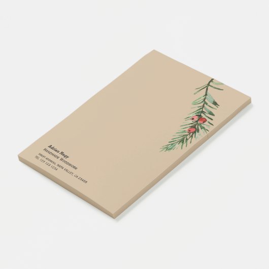 Rustieke taxusboom tak post-it® notes (Schuin)