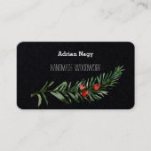 Rustieke taxusboom tak visitekaartje (Voorkant)