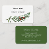 Rustieke taxusboom tak visitekaartje (Voorkant / Achterkant)