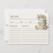  rustieke Tea Party Vrijgezellenfeest Recept Kaart Notitiekaartje (Voorkant)