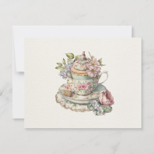  rustieke Tea Party Vrijgezellenfeest Recept Kaart Notitiekaartje (Achterkant)