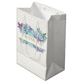 Rustieke Teal Blauwe Boeket Bruiloft Feest Medium Cadeauzakje (Voorkant Gekanteld)