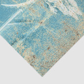 Rustieke Teal Blauwe Textuur Western Stier Koe Sch Tissuepapier (Detail)