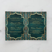 Rustieke Teal Gouden Damast Moslim Bruiloft (Binnen)