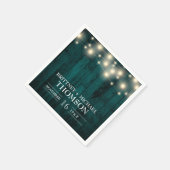 Rustieke Teal Houten Slingerlichtjes Servetten (Hoek)
