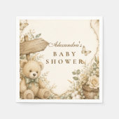 Rustieke teddybeer baby shower servet (Voorkant)
