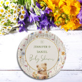 Rustieke Teddybeer Bloemen Baby shower Papier Bord