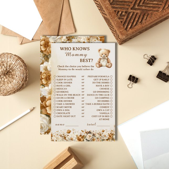 Rustieke teddybeer die mama het beste Baby shower  (Creator heeft geüpload)