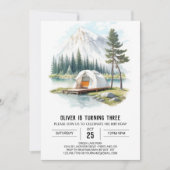 Rustieke Tenting Kids Verjaardag Kaart (Voorkant)