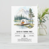 Rustieke Tenting Kids Verjaardag Kaart (Staand voorkant)