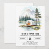 Rustieke Tenting Kids Verjaardag Kaart (Voorkant / Achterkant)