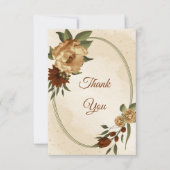 Rustieke terracotta aardetoon bloemig bedankkaart (Voorkant)