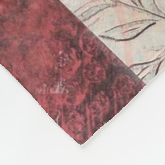 Rustieke Terracotta Abstracte Patchwork Botanische Fleece Deken (Hoek)