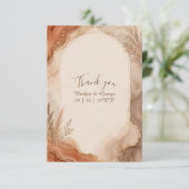 Rustieke Terracotta Agaat marmeren boho Bruiloft Bedankkaart (Staand voorkant)