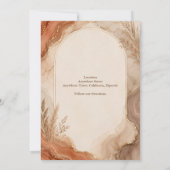 Rustieke Terracotta Agaat marmeren boho Bruiloft Kaart (Achterkant)