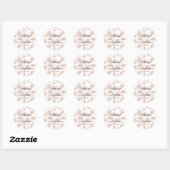 Rustieke Terracotta Beige Ginkgo Blad Bruiloft Ronde Sticker (Vel)
