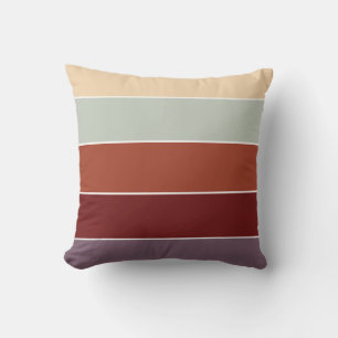 Rustieke terracotta beige strepen warme herfst kussen