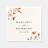 Rustieke terracotta bladeren herfst bruiloft servet (Voorkant)