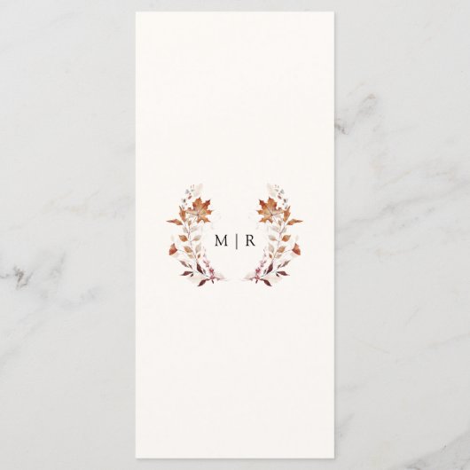 Rustieke Terracotta Bladeren Herfst Trouwmenu Menu (Achterkant)