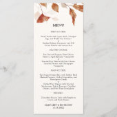 Rustieke Terracotta Bladeren Herfst Trouwmenu Menu (Voorkant)