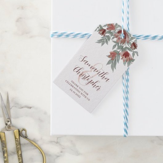 Rustieke Terracotta Bloemen bruiloft gunst Cadeaulabel