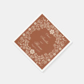 Rustieke Terracotta Bloemen Bruiloft Servet (Hoek)