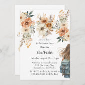 Rustieke Terracotta Bloemen Cream Bachelorette Par Kaart (Voorkant / Achterkant)