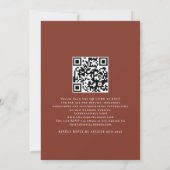 Rustieke Terracotta Bloemen Doe QR Code Bruiloft Kaart (Achterkant)