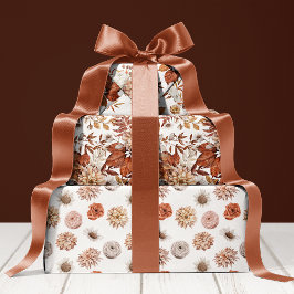 Rustieke Terracotta Bloemen En Pampas Gras Bloemst Inpakpapier Vel