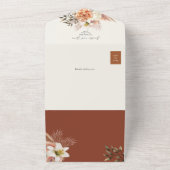Rustieke Terracotta Bloemen Fall Wedding All In One Uitnodiging (Buitenkant)