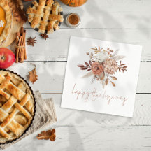 Rustieke Terracotta Bloemen Gelukkig Thanksgiving
