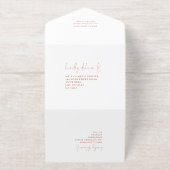 Rustieke Terracotta Bloemen Herfst Trouwen Folie All In One Uitnodiging (Buiten)