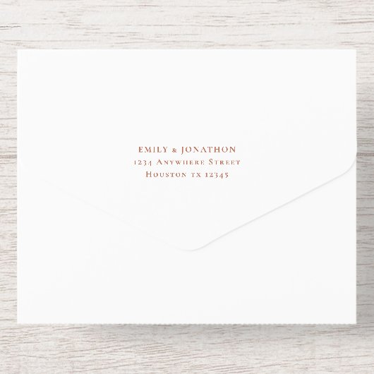 Rustieke Terracotta Bloemen Herfst Trouwen Folie All In One Uitnodiging (Achterzijde)