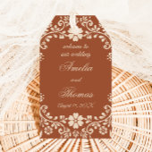 Rustieke Terracotta Bloemen Huwelijk Cadeaulabel