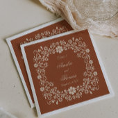 Rustieke Terracotta Bloemen Huwelijk Servet