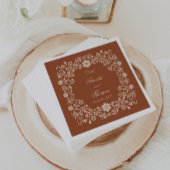 Rustieke Terracotta Bloemen Huwelijk Servet