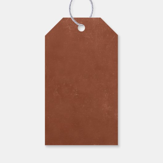 Rustieke Terracotta Bloemen Huwelijksgunst Labels Cadeaulabel (Achterkant)