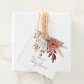 Rustieke Terracotta Bloemen Naam Baby shower Bedan Bedankjes Labels (In situ)