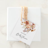 Rustieke Terracotta Bloemen Naam Baby shower Bedan Bedankjes Labels (In situ)