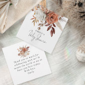 Rustieke Terracotta Bloemen Naam Baby shower Bedan Bedankjes Labels