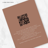 Rustieke Terracotta Bloemen QR Code Bruin Huwelijk Kaart